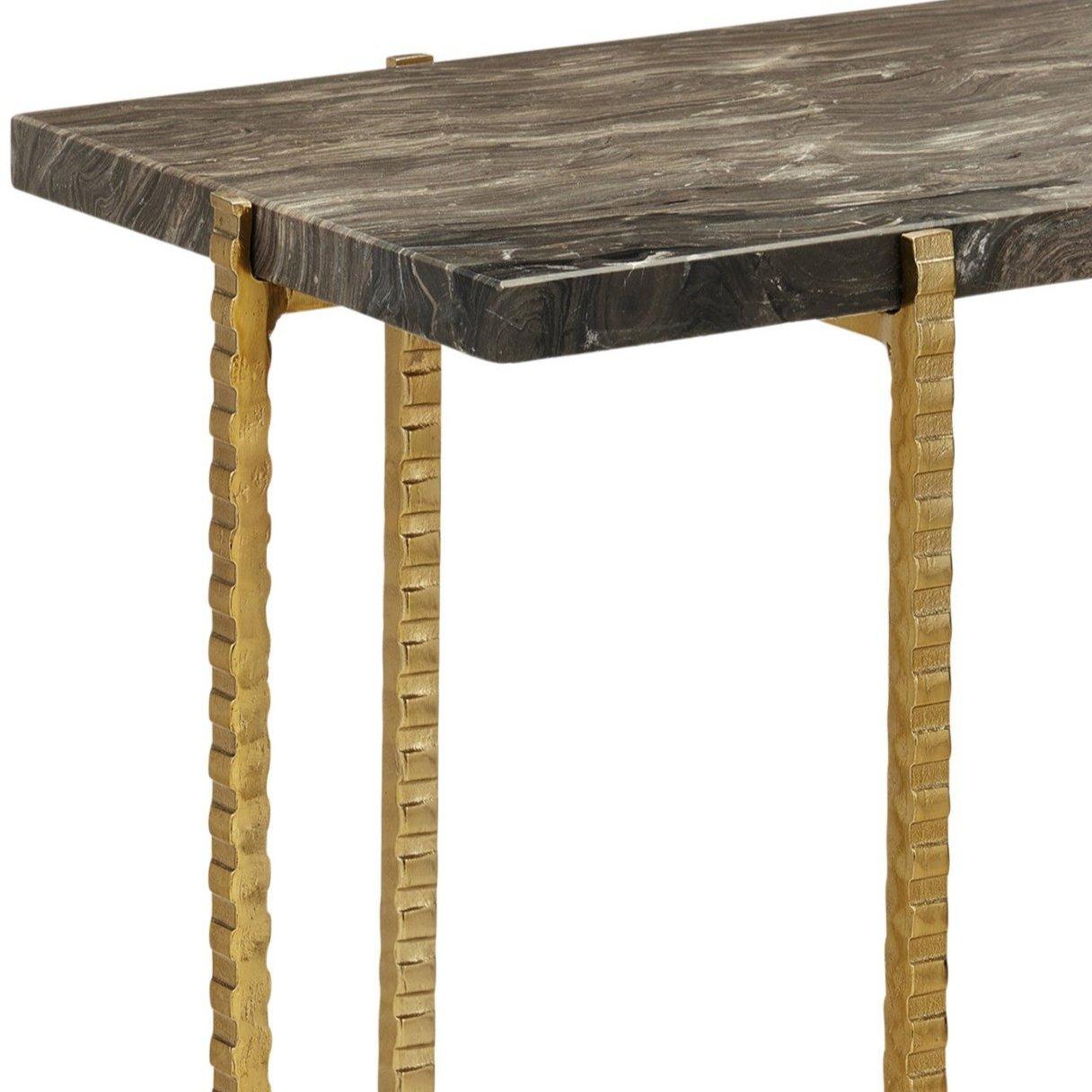 Cappuccino Marble Gold Accent Table