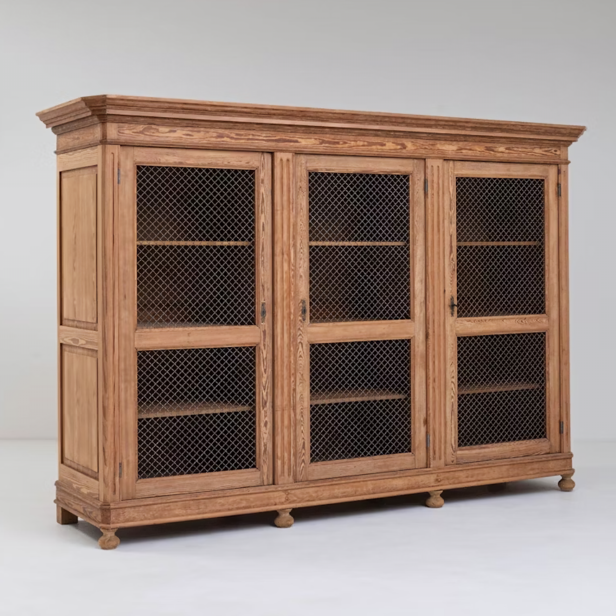 Antique French Country Mesh Wire Door Cabinet, Circa 1850