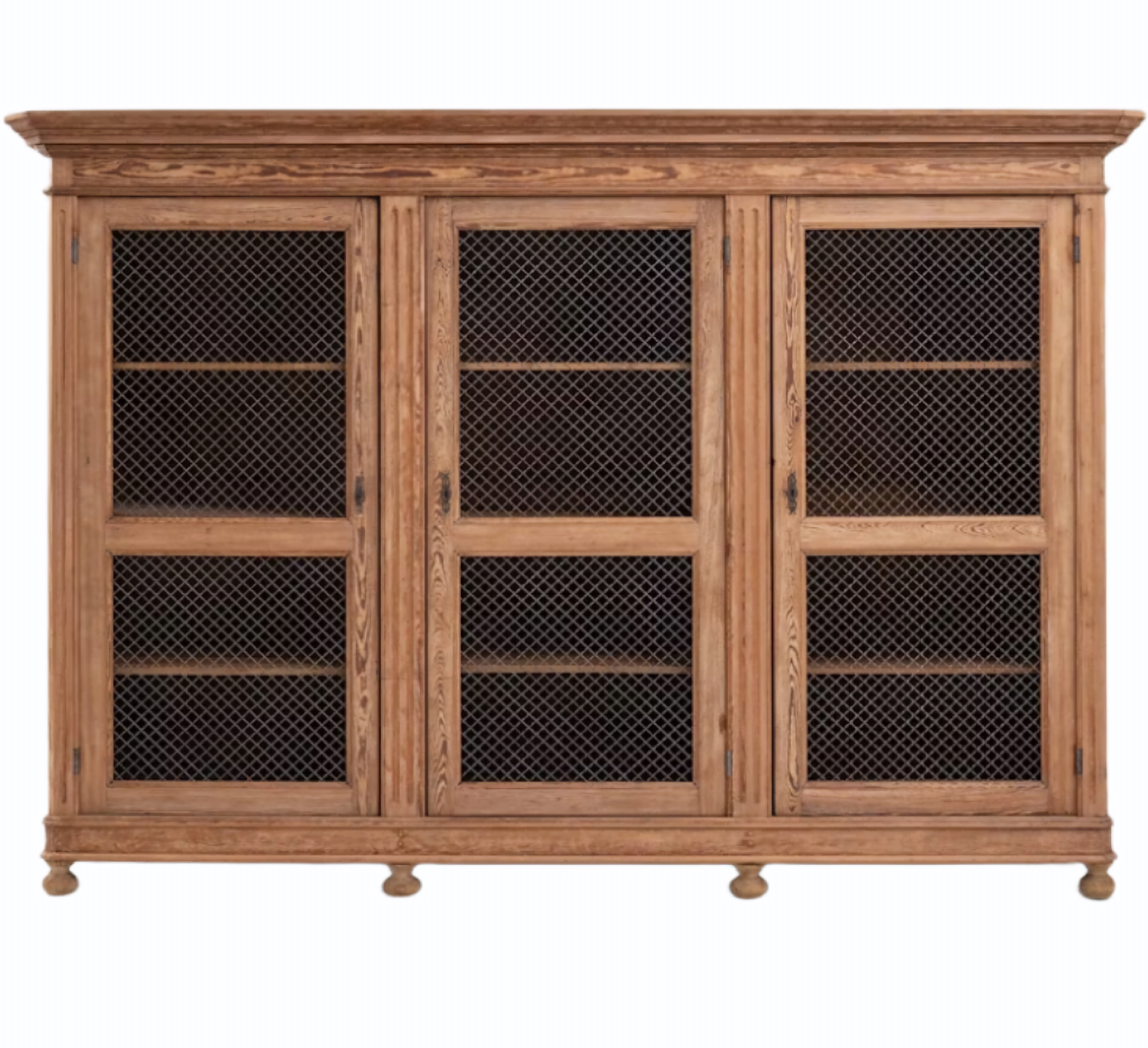 Antique French Country Mesh Wire Door Cabinet, Circa 1850
