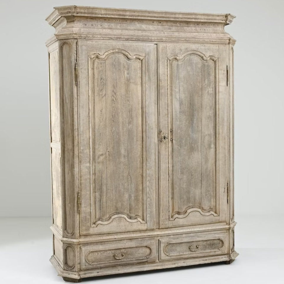 French Bonnet Top Oak Armoire, Circa 1770