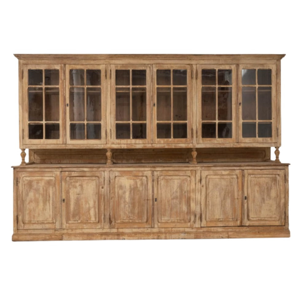 12-Foot Long French Wooden Vitrine Cabinet - Circa 1940