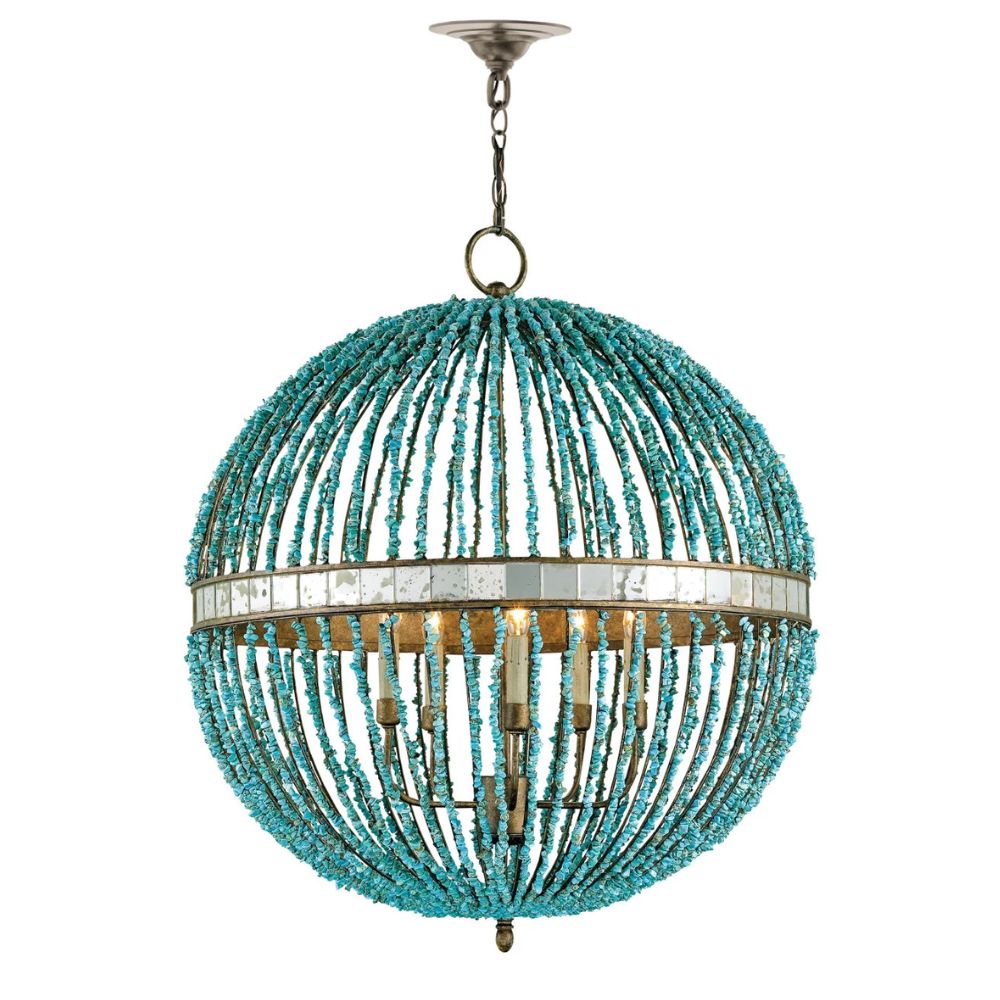 Turquoise Nugget Orb Chandelier