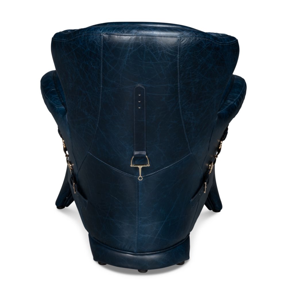 Chateau Blue Leather Accent Chair