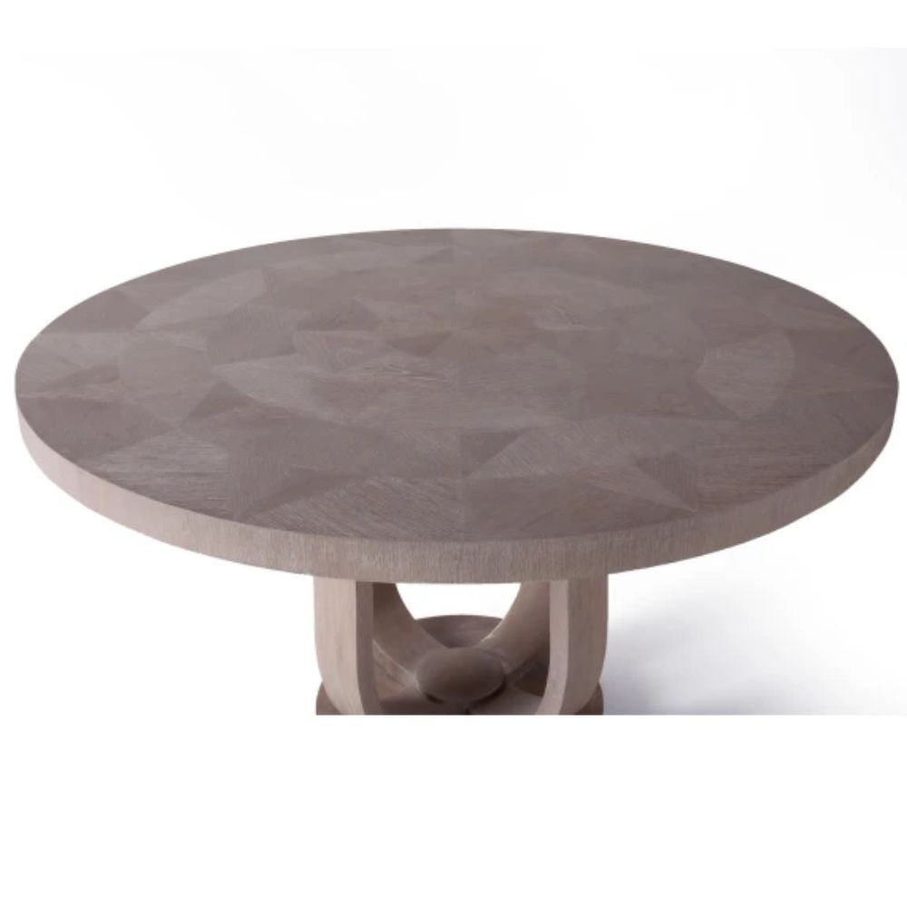 Modern Grey Parquet Top Dining Table
