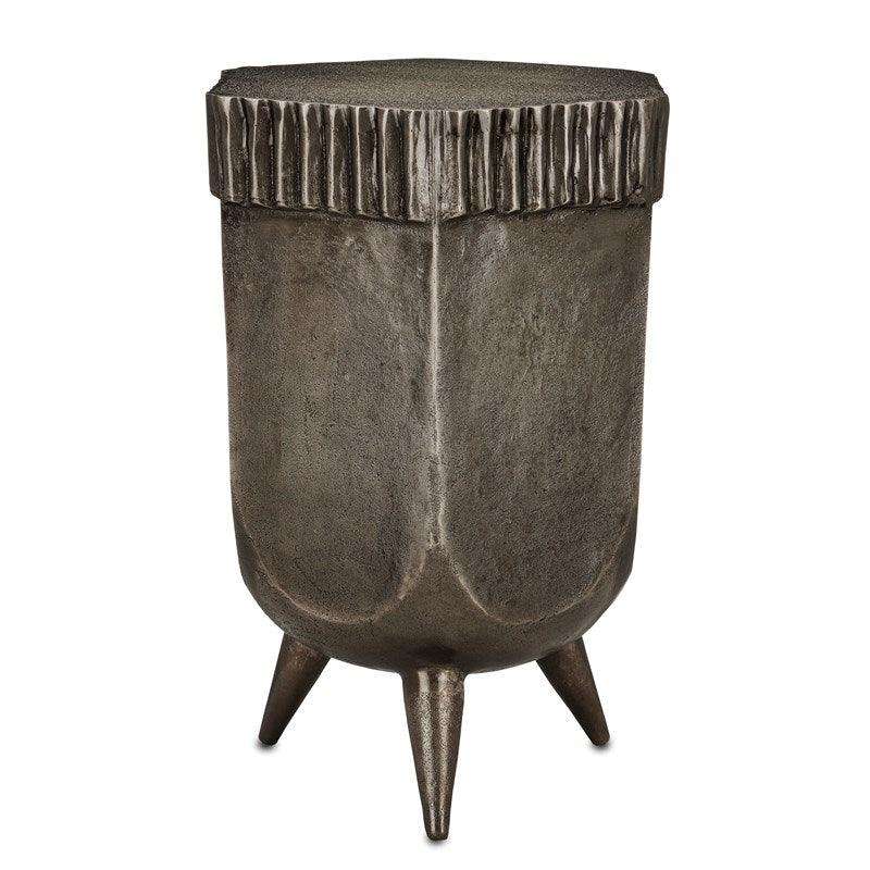 Graphite Drum Accent Table