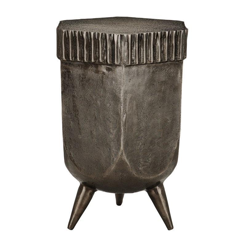 Graphite Drum Accent Table