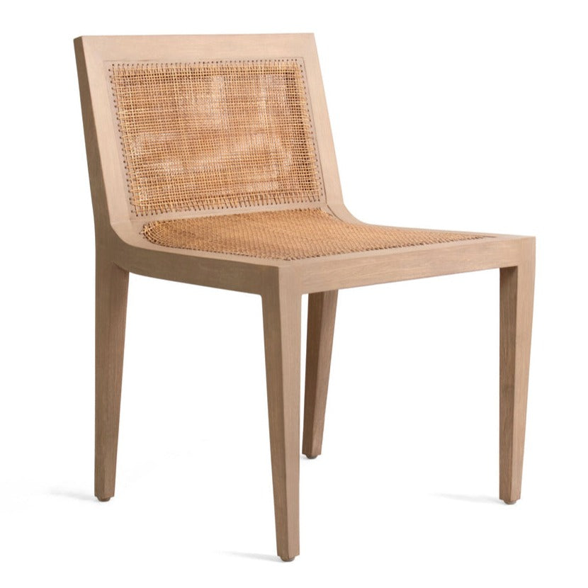 Modern Natural Rattan Curved Dining Chair