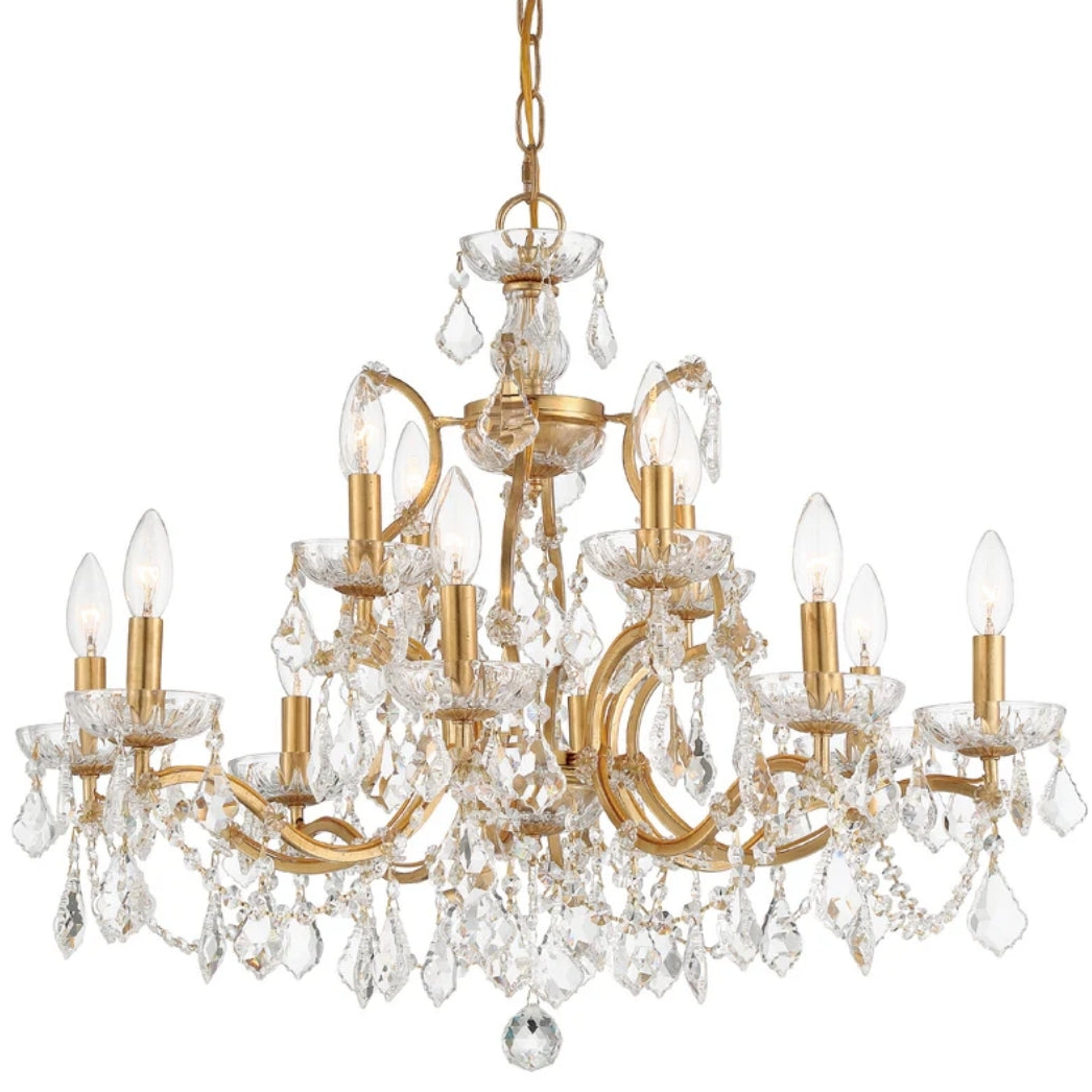 Parisian Gilded Crystal Chandelier