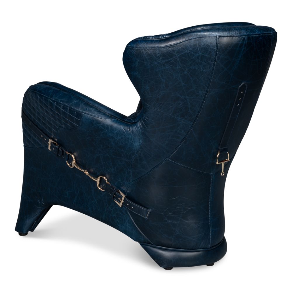 Chateau Blue Leather Accent Chair