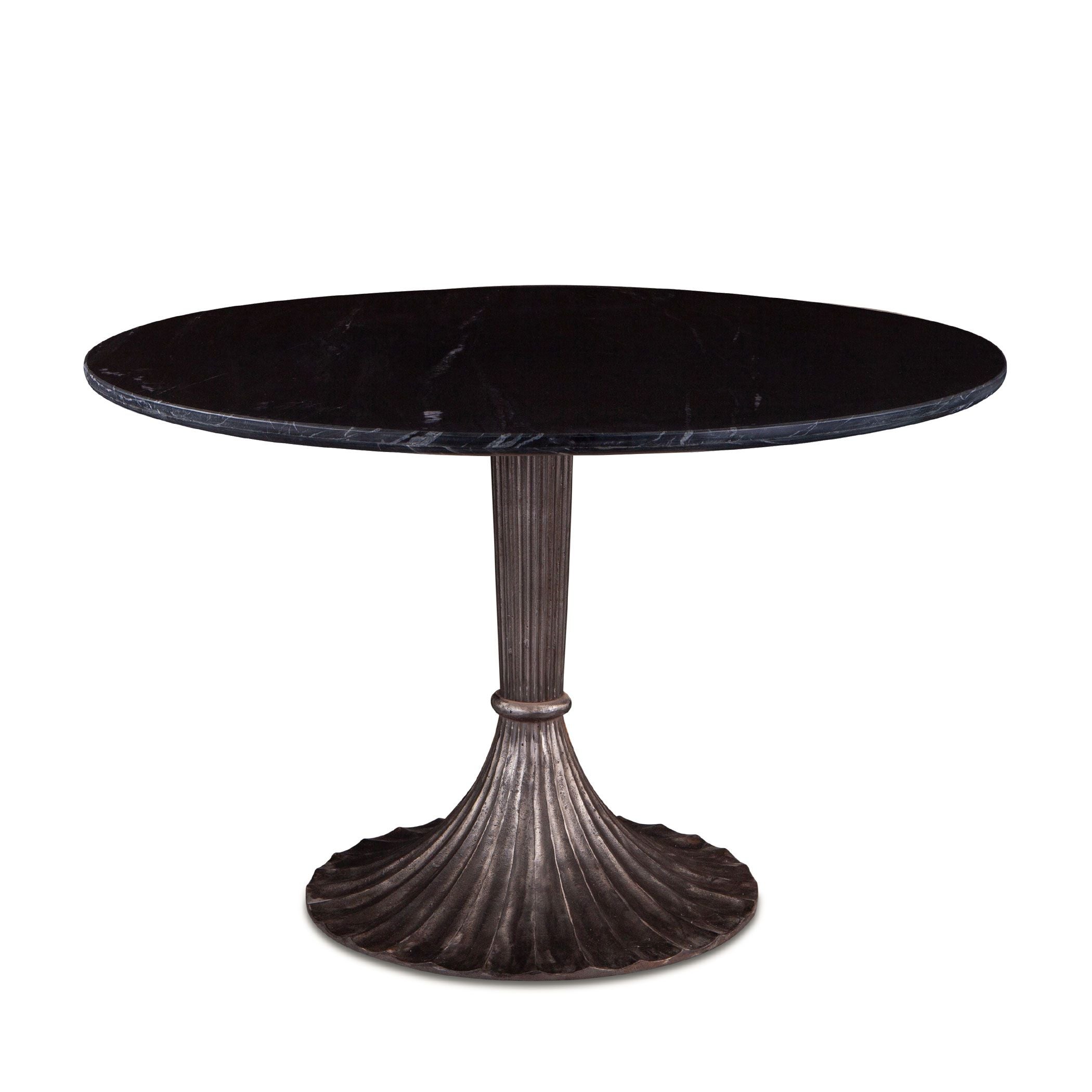 Parisian Bistro Black Marble Top Dining Table
