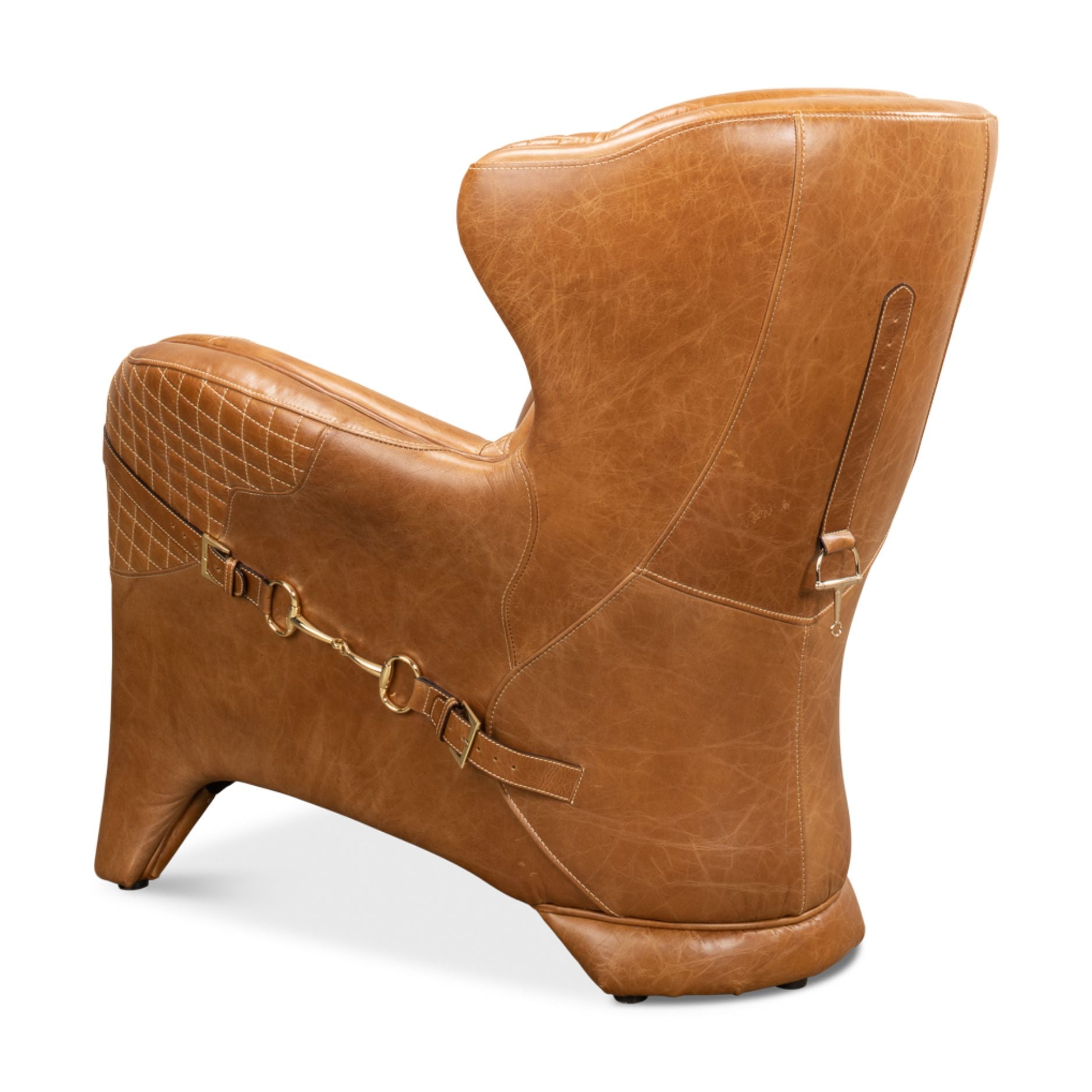 Cuba Brown Leather Accent Chair