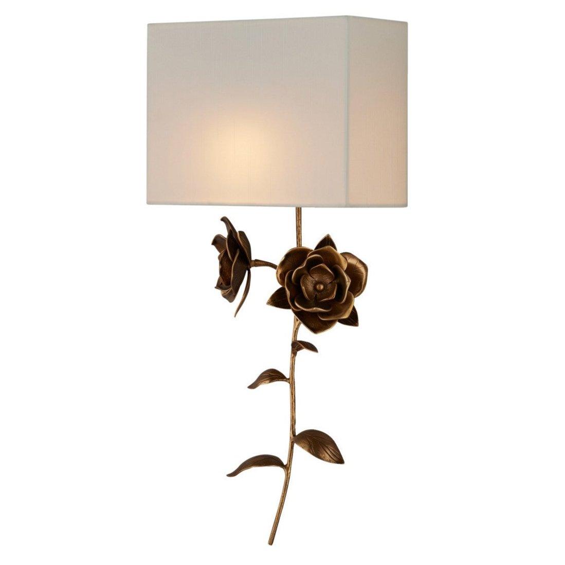 Rectangular Shade Floral Wall Sconce