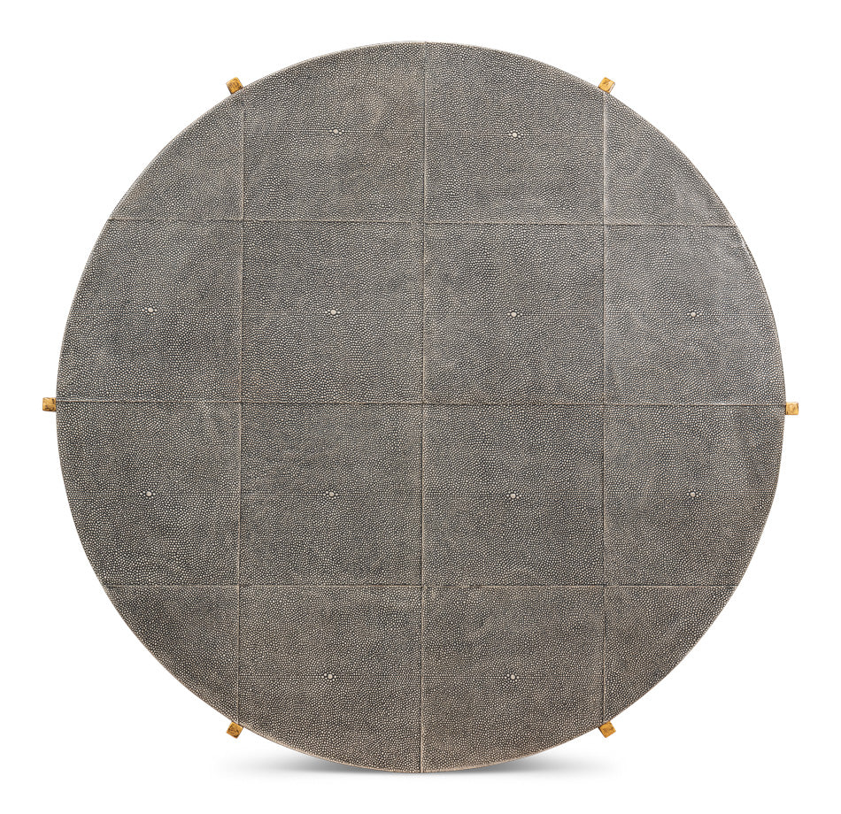 Stingray Shagreen Top Brass Coffee Table