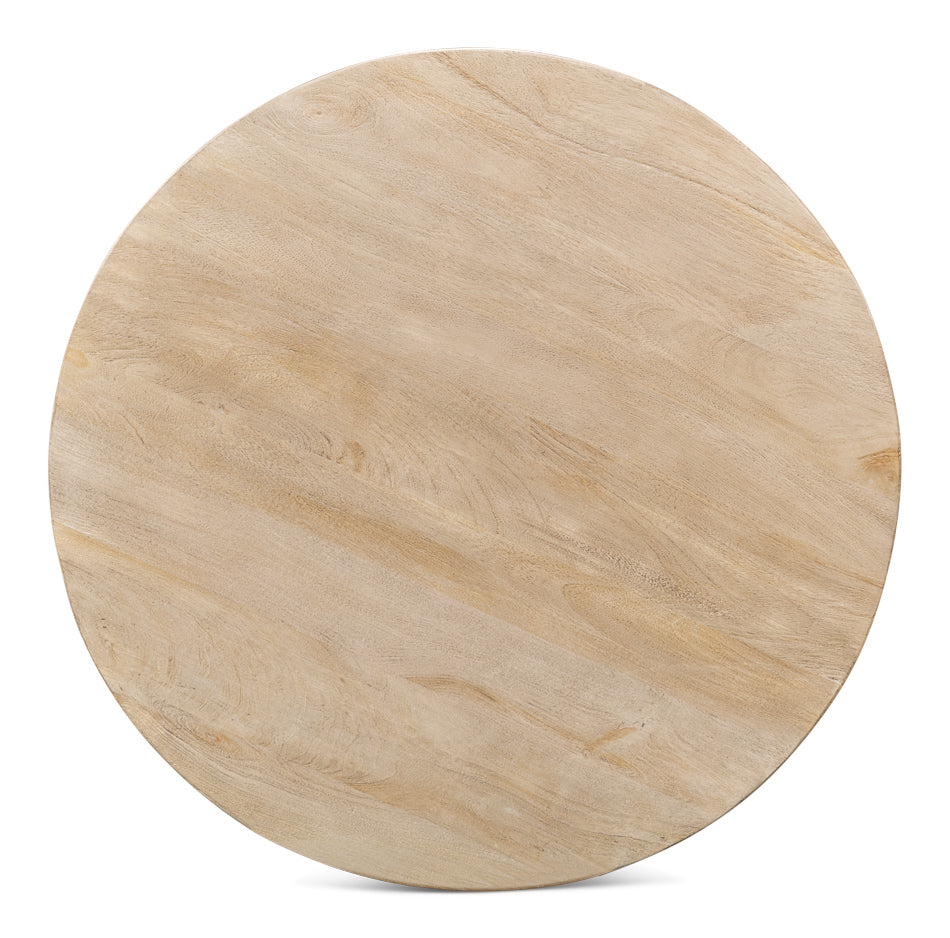 Double Shelf Beige Round Coffee Table