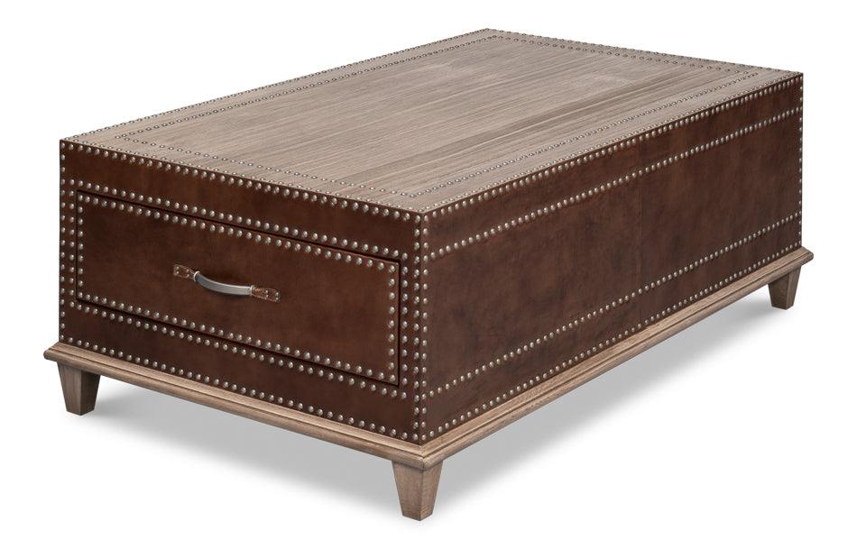 Leather Wrapped Spanish Cocktail Table