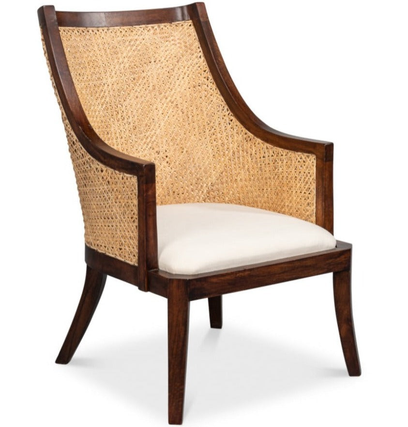 Curved Back Woven Lounge Chair
