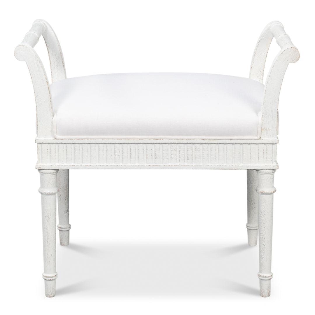 White Shabby Chic Flair Bench