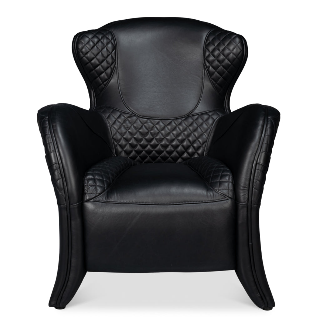 Luxe Black Leather Accent Chair