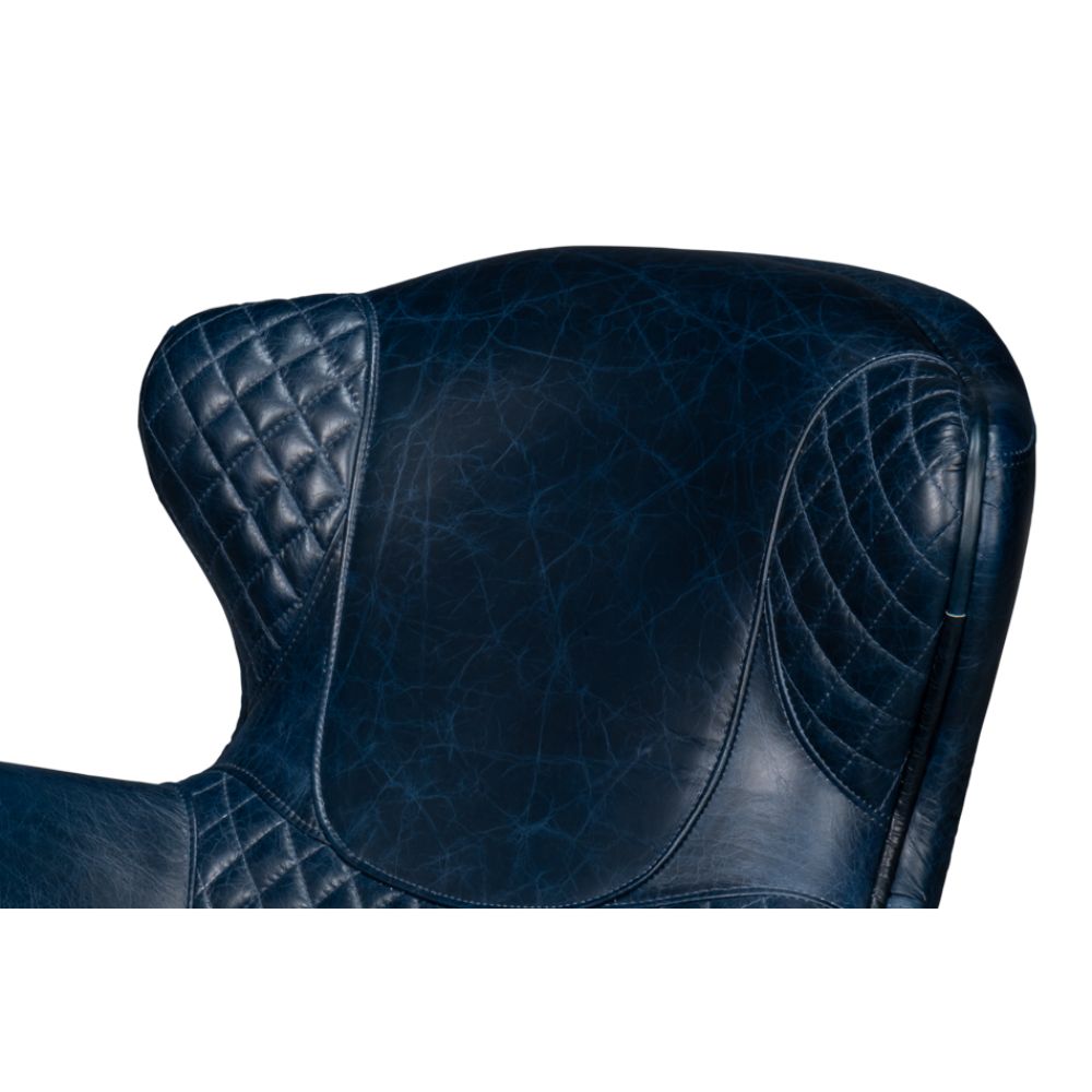 Chateau Blue Leather Accent Chair