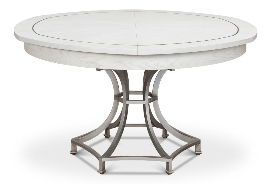 White Sunset Jupe Dining Table, Expands 54-70"