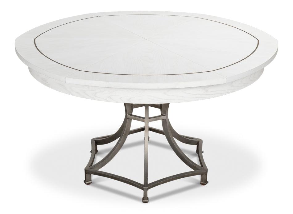 White Sunset Jupe Dining Table, Expands 54-70"