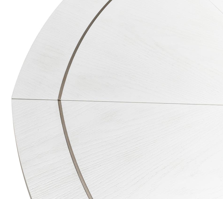 White Sunset Jupe Dining Table, Expands 54-70"