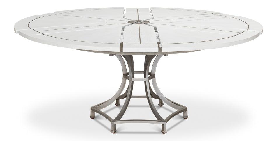 White Sunset Jupe Dining Table, Expands 54-70"