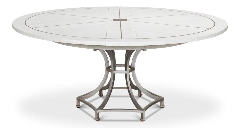 White Sunset Jupe Dining Table, Expands 54-70"