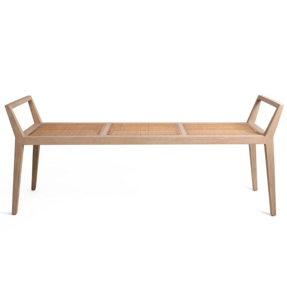 Modern Natural Rattan Seat Bench