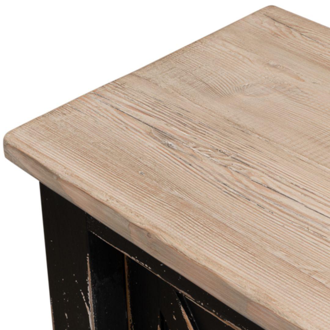 Aged Black X-Design Door Sideboard