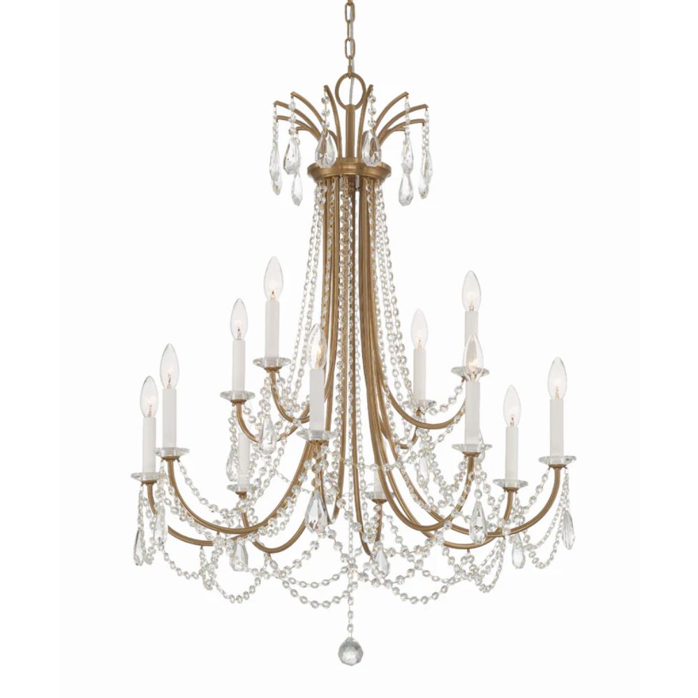 Aged Brass Teardrops Chandelier