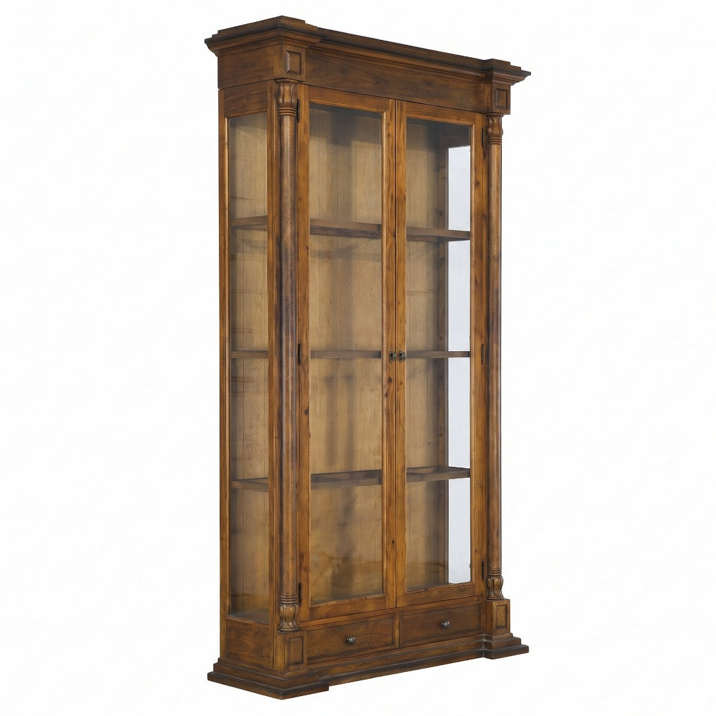 Aldwyn Wood Glass Front Display Cabinet