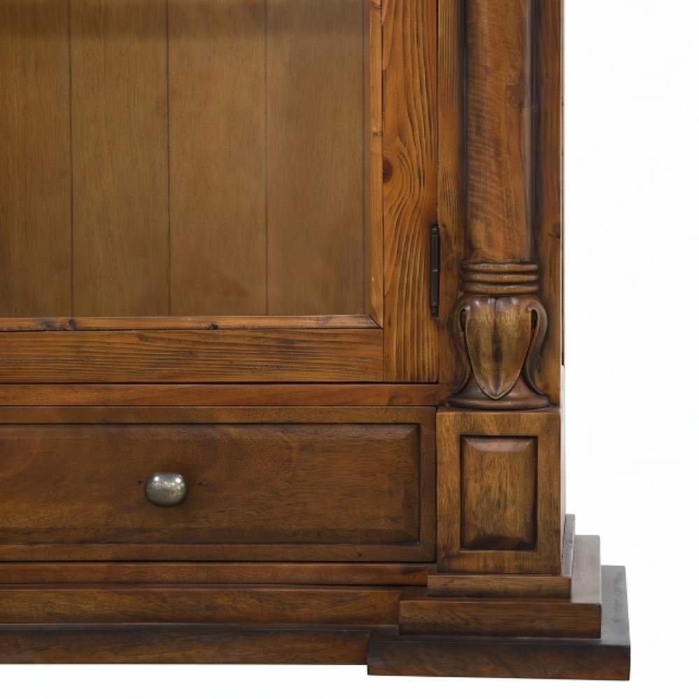 Aldwyn Wood Glass Front Display Cabinet