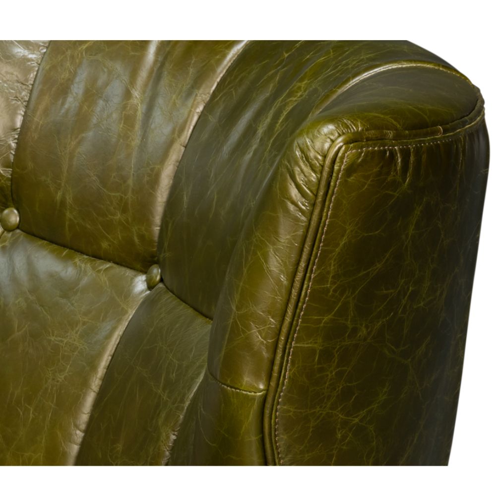Alistair Mid-Century Green Tufted Arm Chair