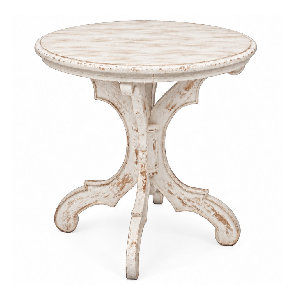 Amalfi White Scroll Accent Table