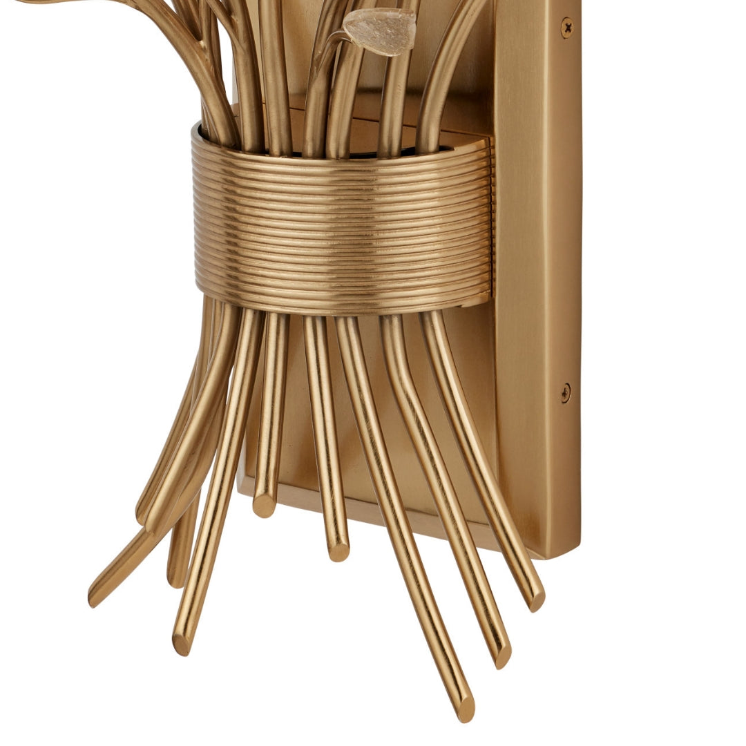 Antique Brass Floral Wall Sconce