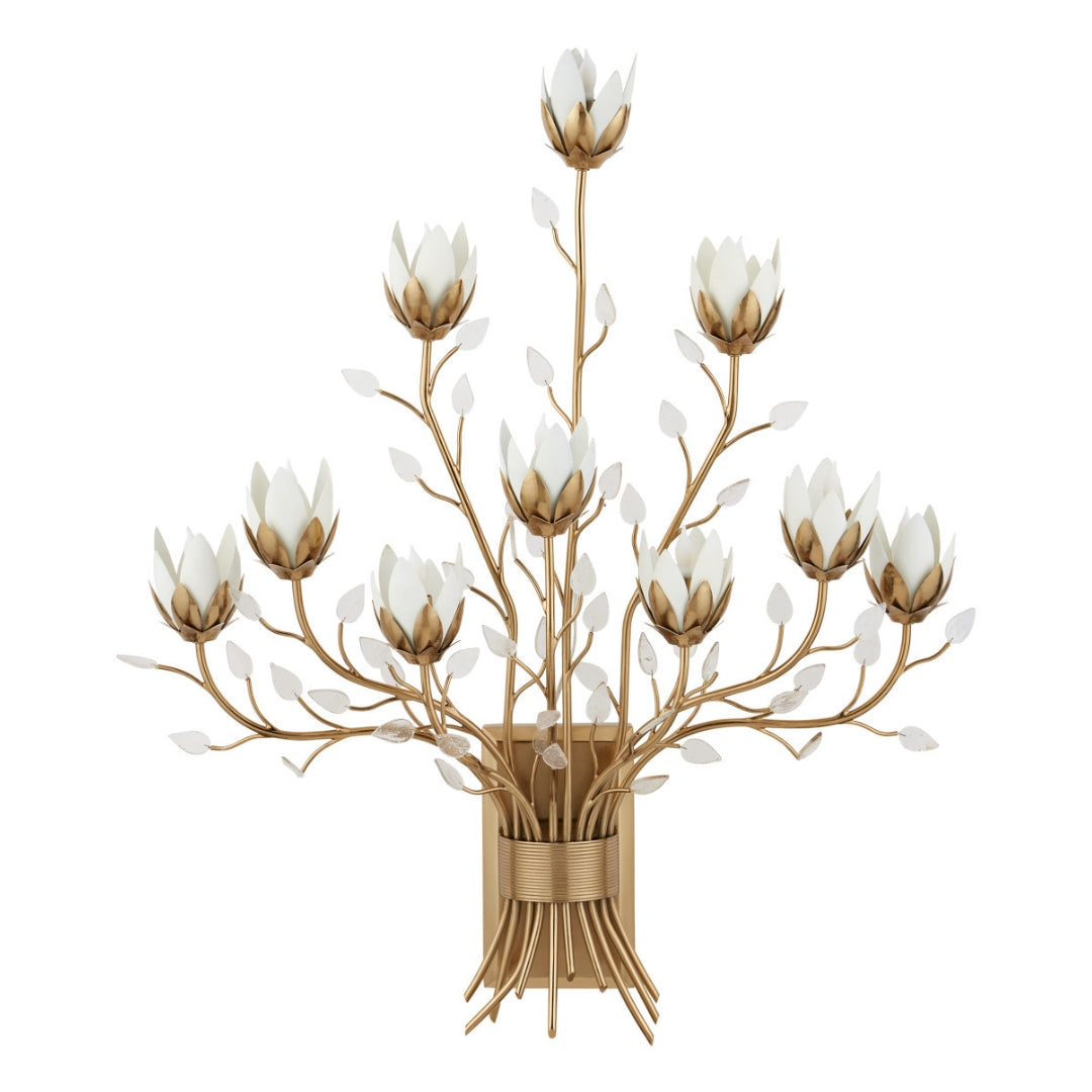 Antique Brass Floral Wall Sconce