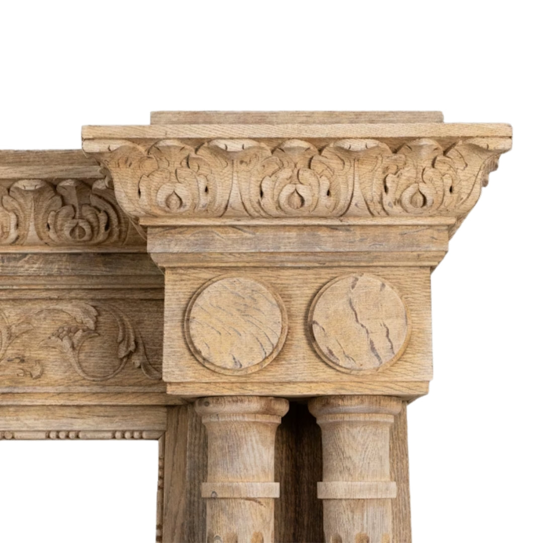 Antique Carved Wood Open Display Hutch, Circa 1910