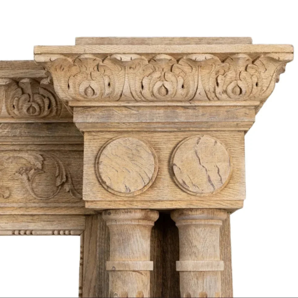 Antique Carved Wood Open Display Hutch, Circa 1910