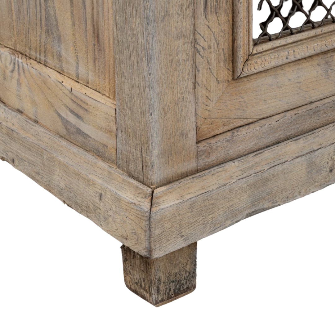 French Provincial Mesh Wire Door Hutch Cabinet, Circa 1870