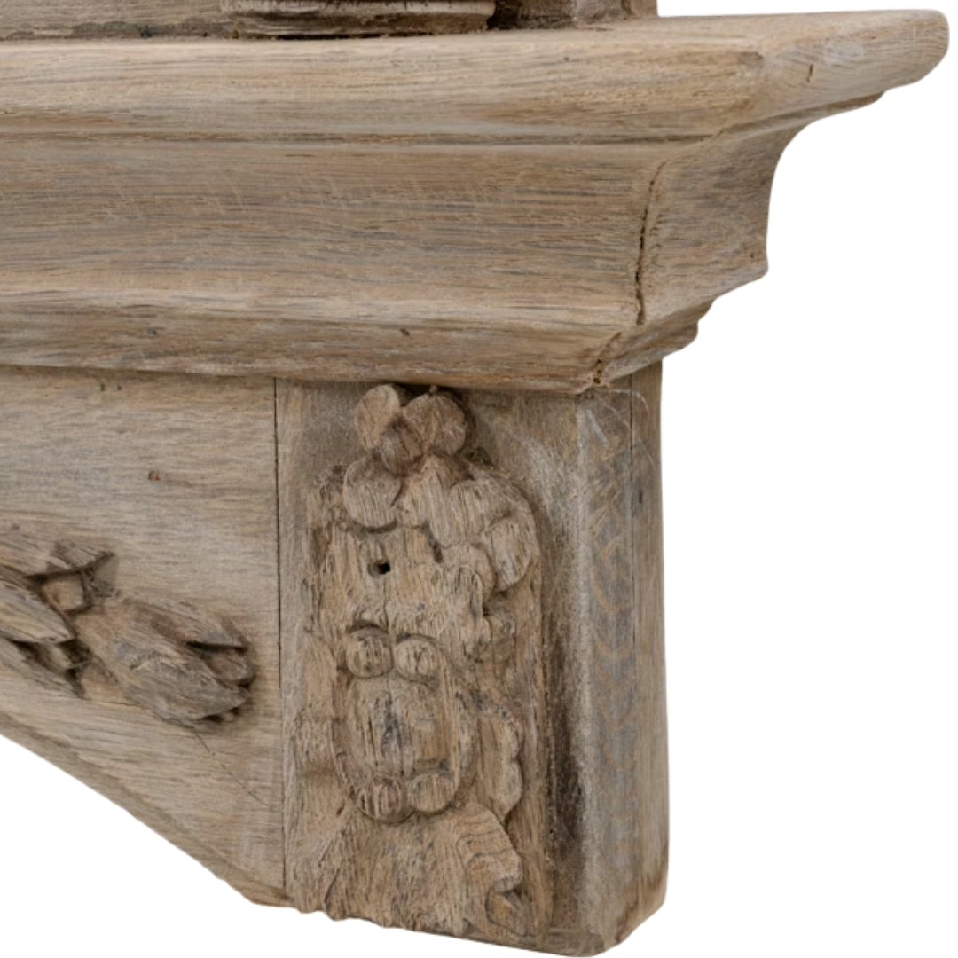 Arched Ornate French Wood Mirror, Circa 1900