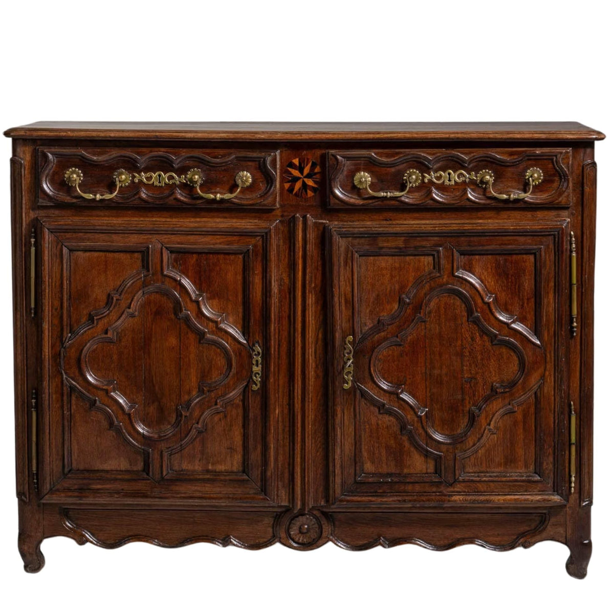 Antique French Provincial Carved Oak Enfilade Buffet, Circa 1800