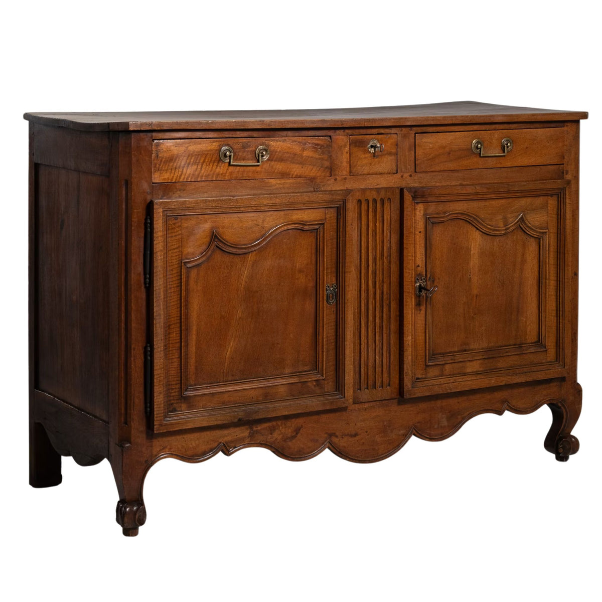 Antique French Provincial Carved Walnut Buffet, Circa 1800