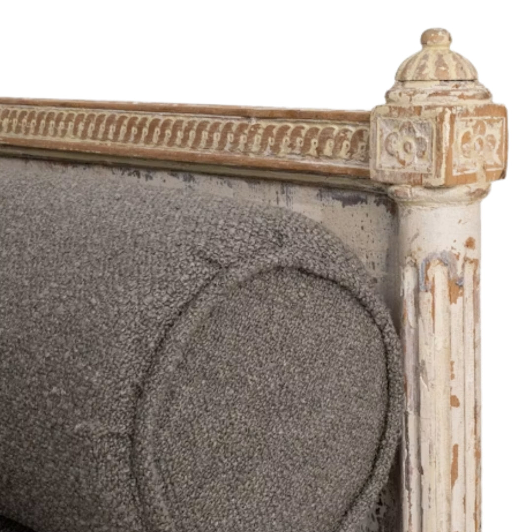 Antique White French Manor Daybed Sofa, Circa 1900