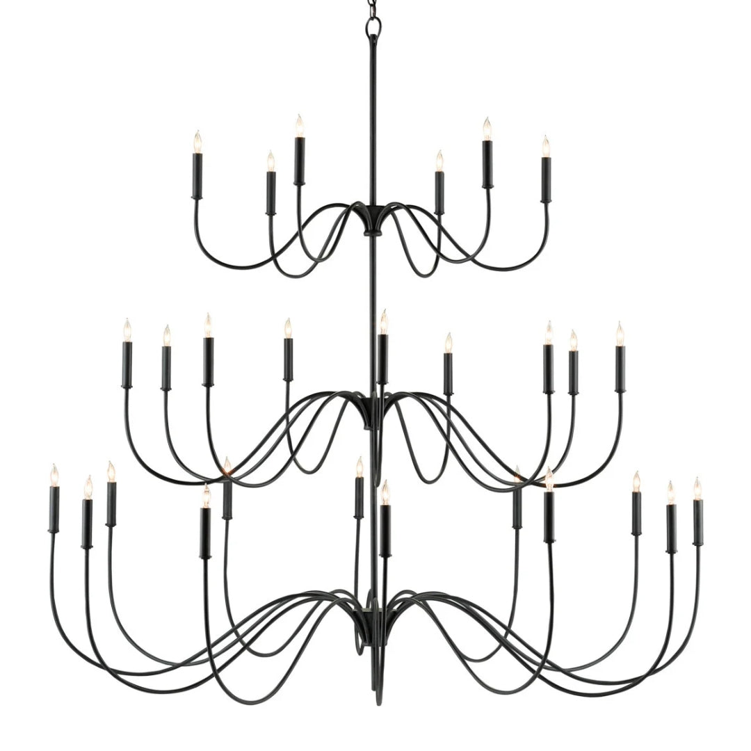 Tiered Farmhouse Wrought Iron Chandelier