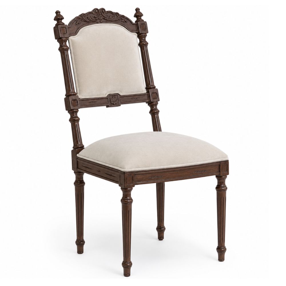 Antoinette French Carved Stained Side Chair