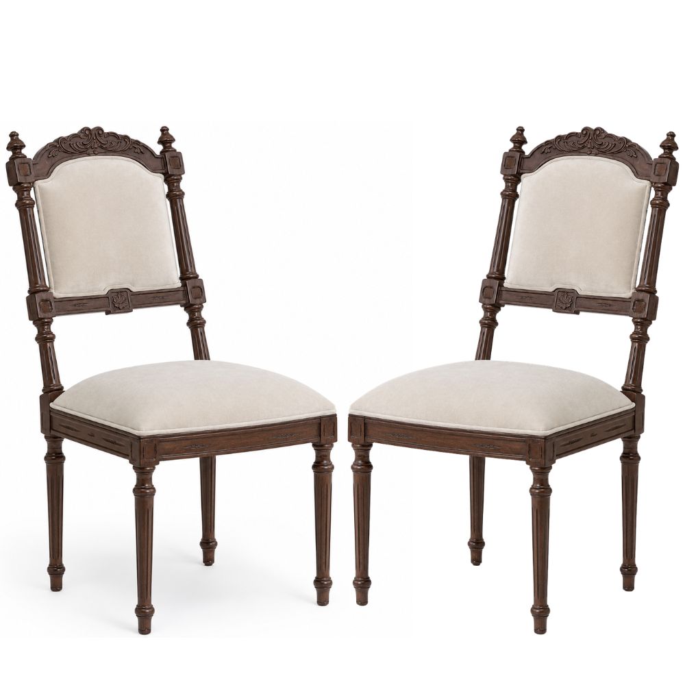 Antoinette French Carved Stained Side Chair