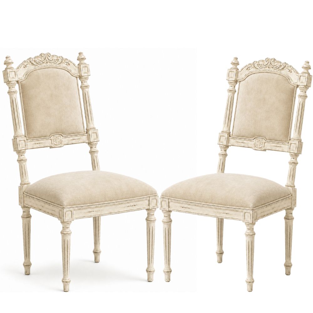 Antoinette French Carved Cream Side Chair