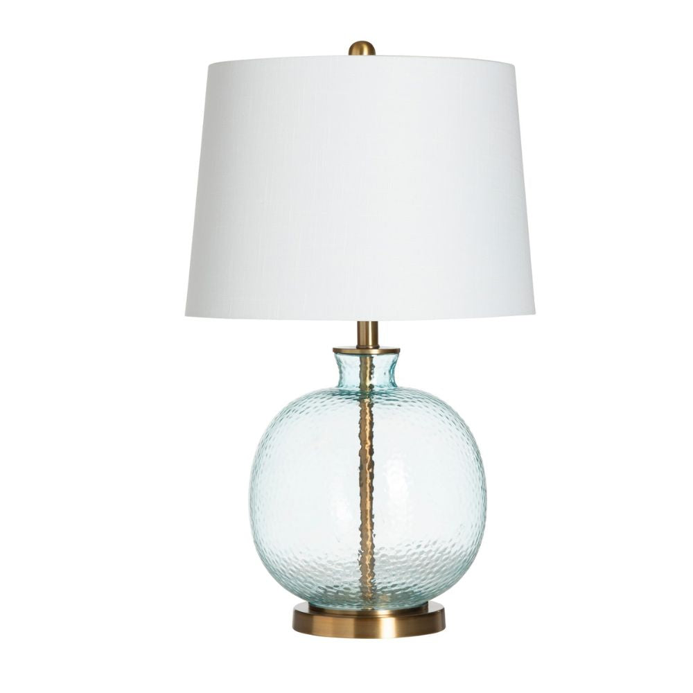 Aqua Hammered Glass Orb Table Lamp - Set of 2