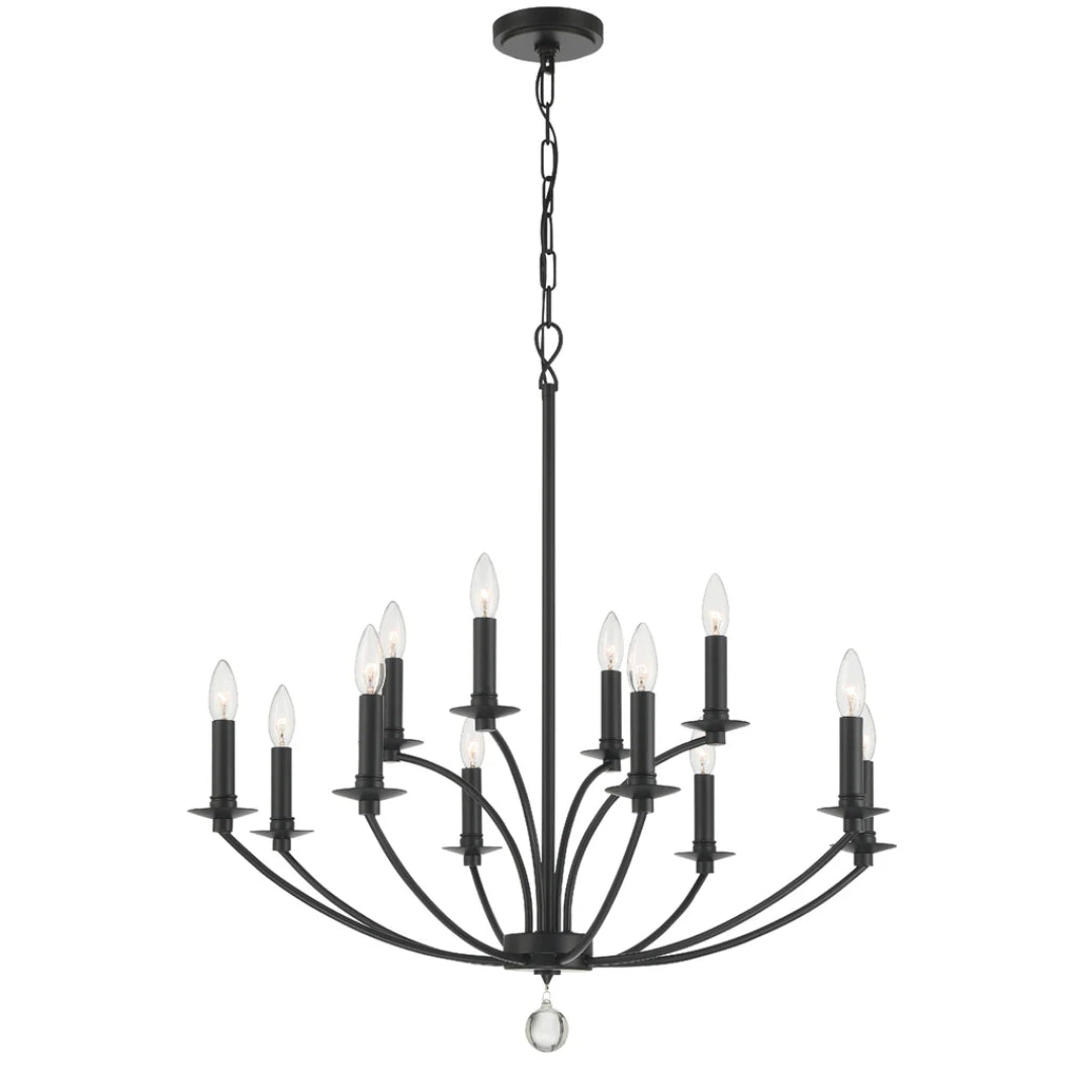 Arched Arms Black Chandelier